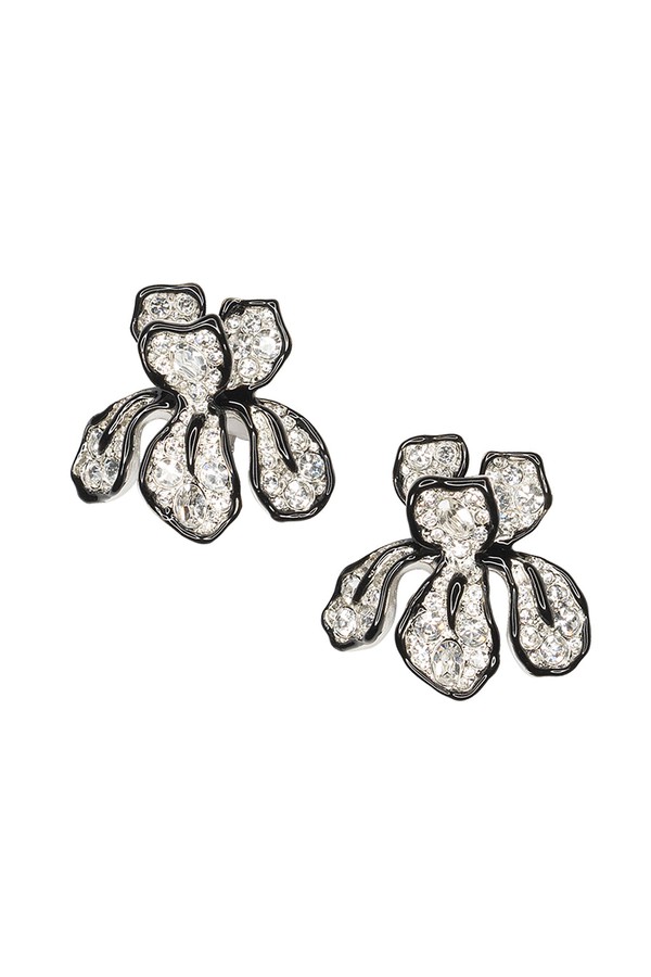 Crystal Flower Clip Earrings Crystal Flower Clip Earrings