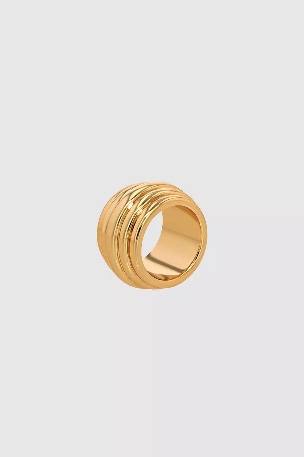 指輪・リング Chunky Ribbed Ring  Gold Ring - ANINE BING - 14k Gold Plate ANINE BING Ribbed Gold Ring | Gold | FARFETCH