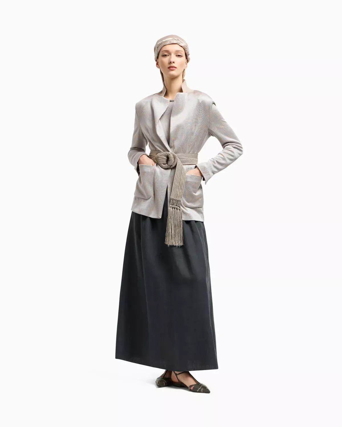 GIORGIOARMANIコート　Da155 Single-Breasted Jacket In Two-Tone Jacquard Viscose Jersey by
