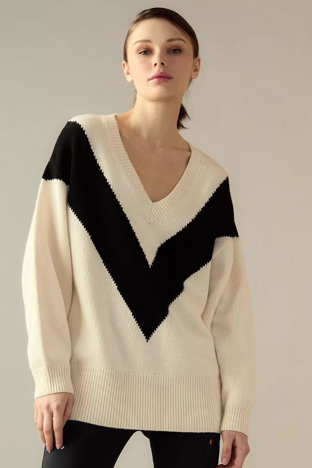Collegiate V-Neck Sweater by Cynthia Rowley at THE MILE
