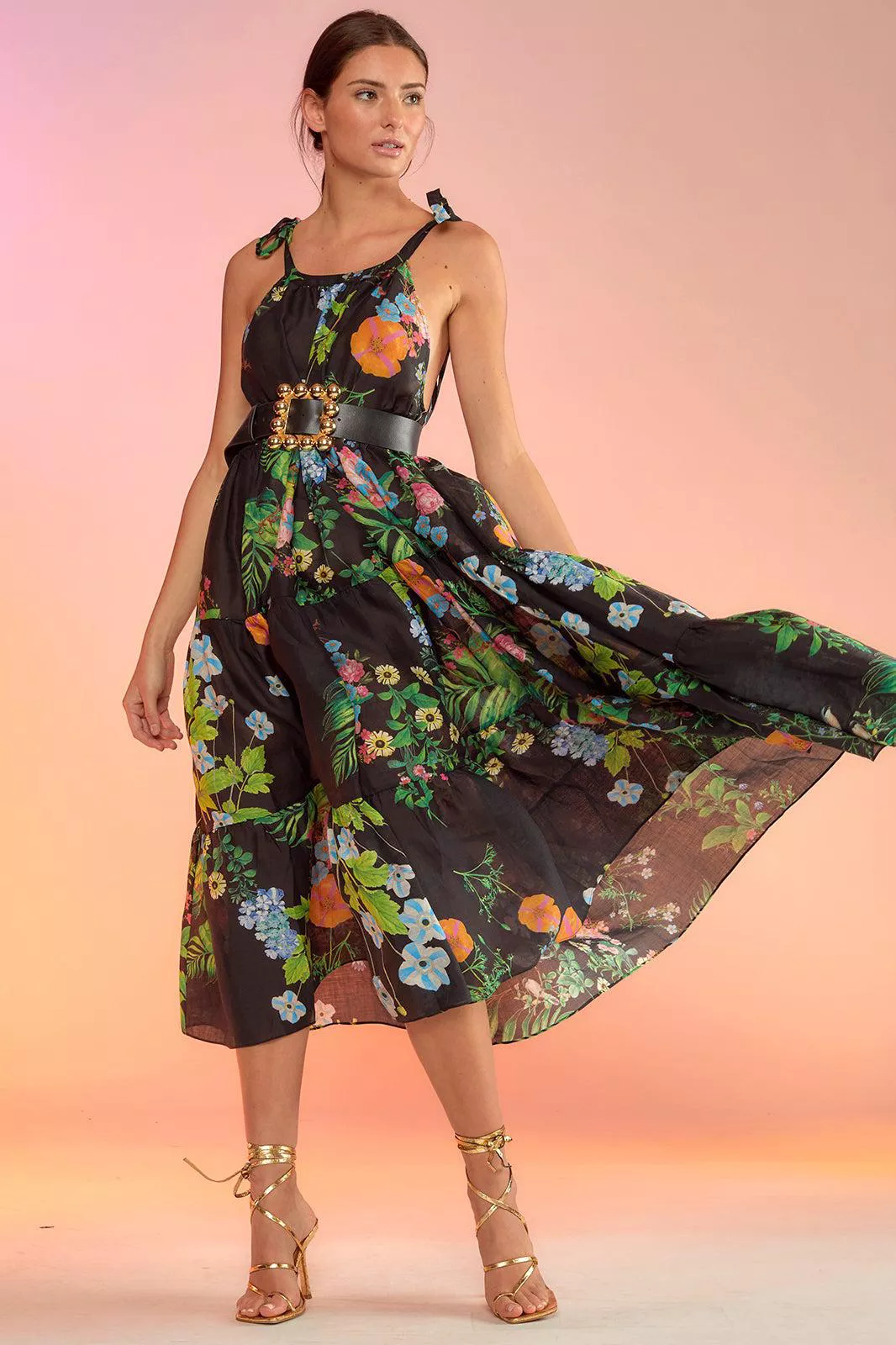 Layla Linen Halter Dress by Cynthia Rowley at THE MILE