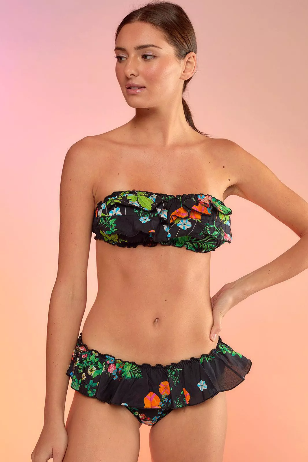 【CYNTHIA ROWLEY】ゼブラ ビキニ&ボトム 関税送料込 Flirt Ruffle Bikini Bottom by Cynthia Rowley at THE MILE