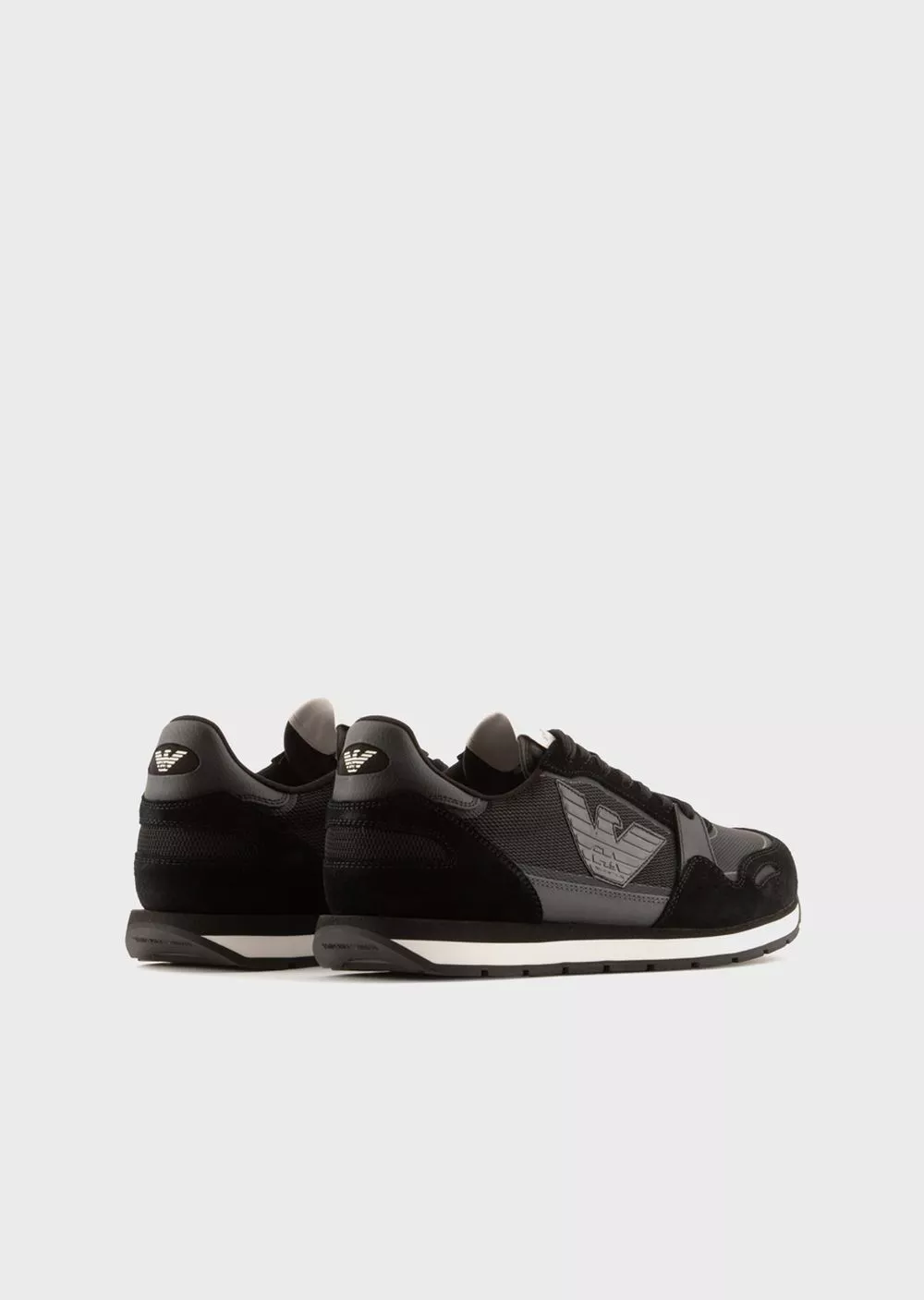 Mesh Sneakers With Suede Details And Eagle Patch by Emporio