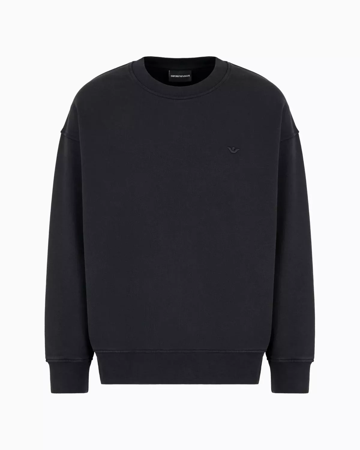 【EMPORIO ARMANI】 ★ Men's Embossed Logo Sweatshirt ★ Loose-Fit Jersey Sweatshirt With Super-Embossed Logo