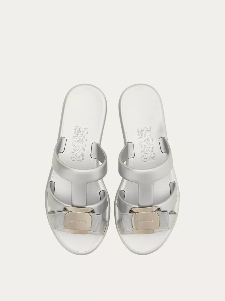 New Vara Plate Strappy Slide by FERRAGAMO at THE MILE