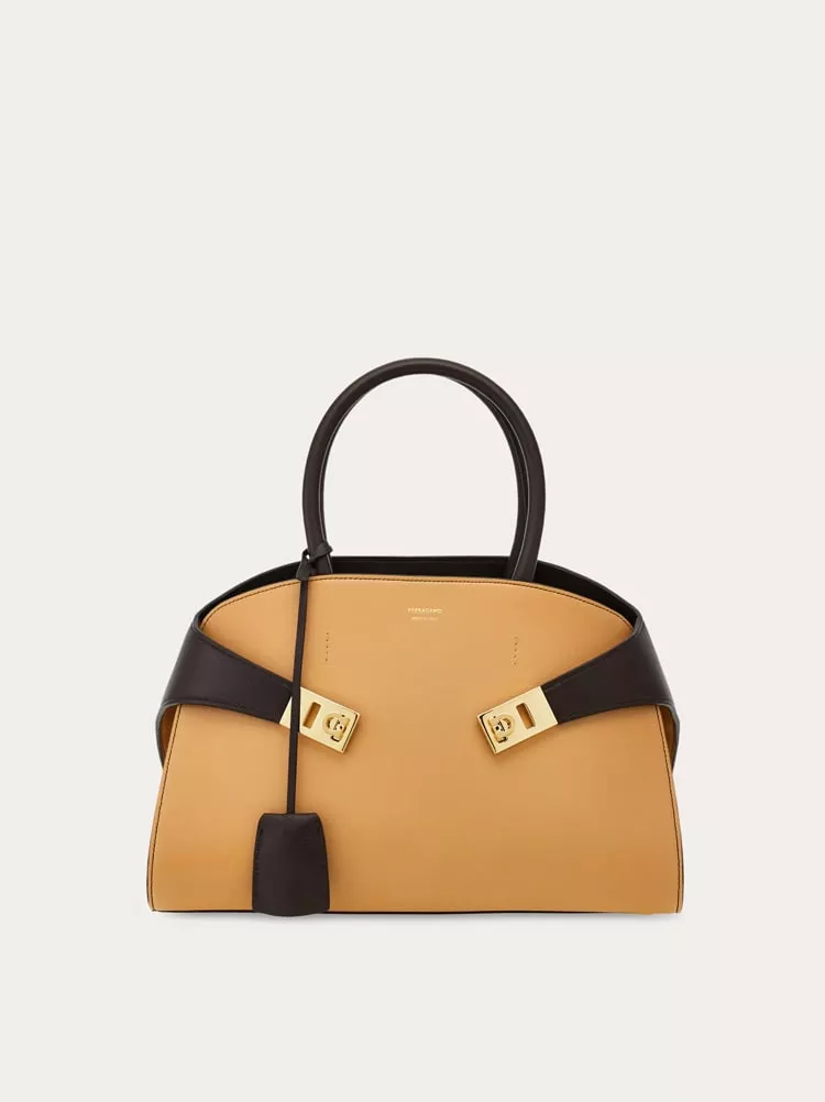 Hug Bicolor Handbag (M) by FERRAGAMO at THE MILE