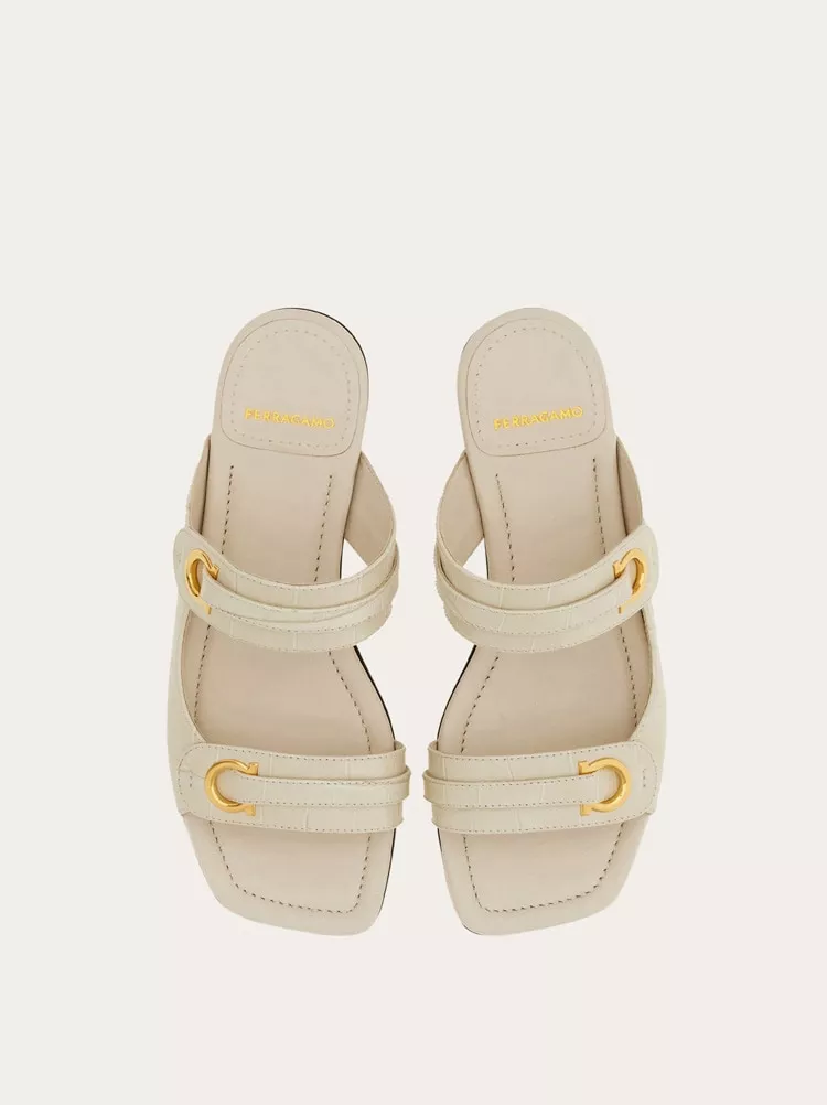 Gancini Ornament Slide by FERRAGAMO at THE MILE
