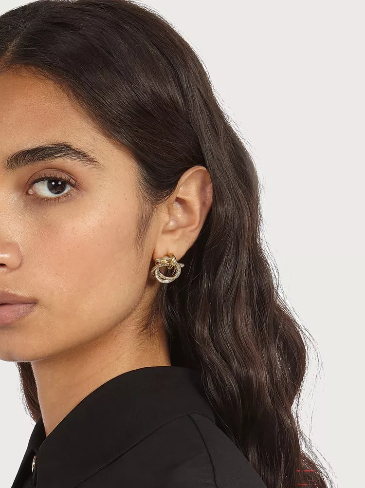 Twisted Gancini Earrings With Crystals by FERRAGAMO at THE MILE