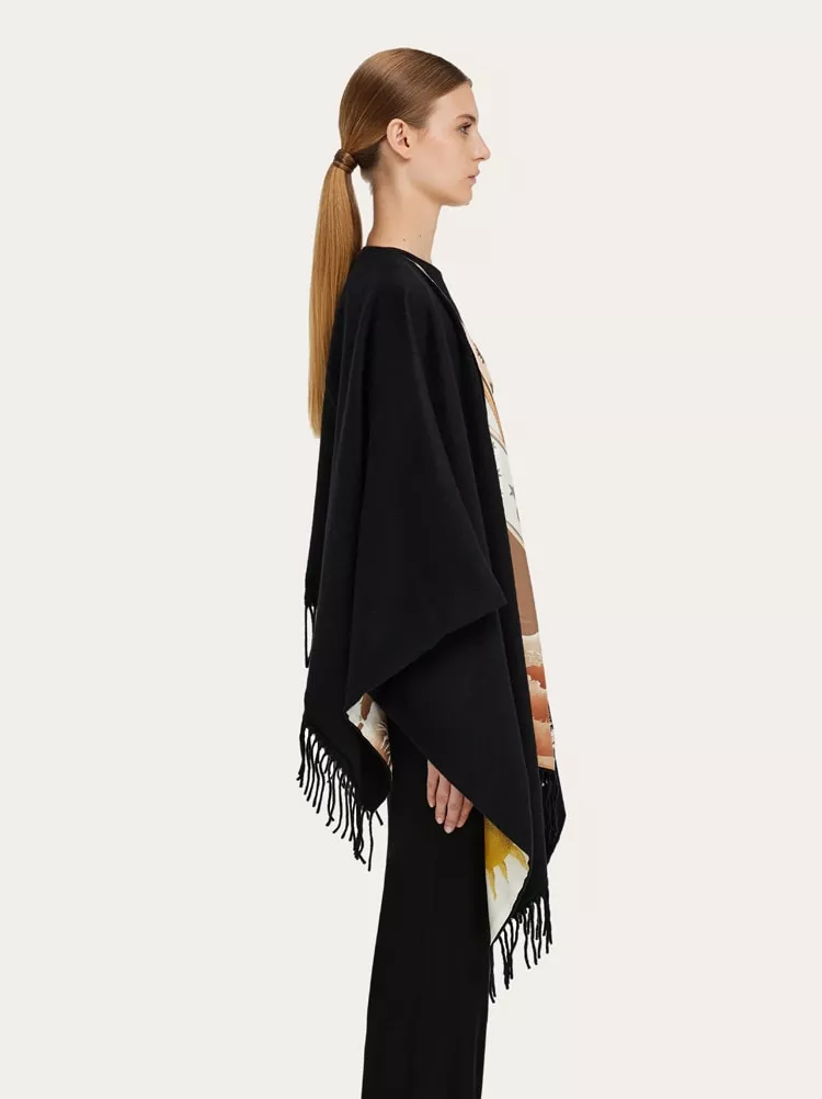 ポンチョ・ケープ Ferragamo Nadir Print Reversible Cape In Cah FERRAGAMO Nadir print reversible cape | REVERSIBLE