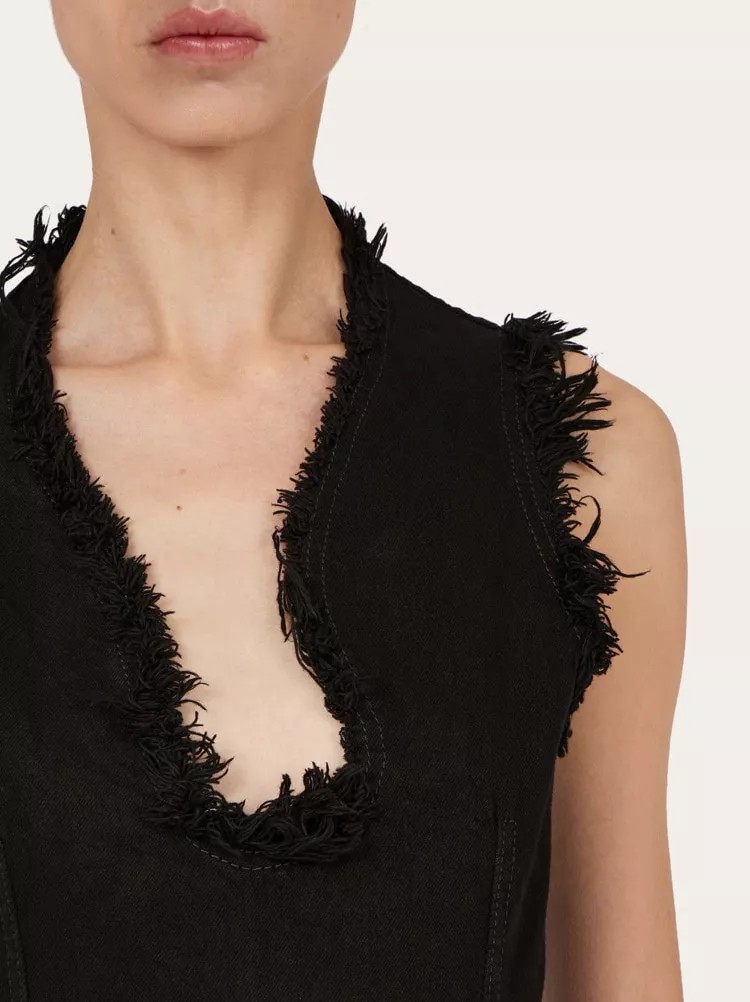 Mini Dress With Frayed Edges by FERRAGAMO at THE MILE