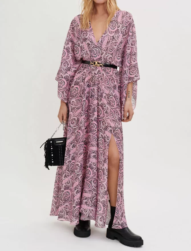 Paisley-Print Floaty Scarf Dress by Maje at THE MILE