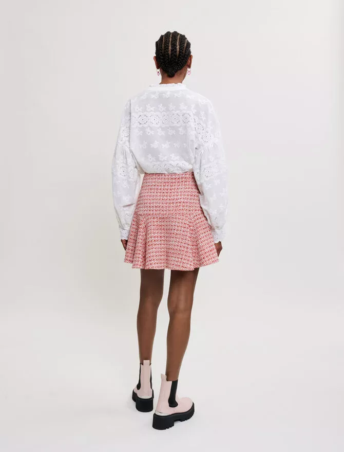 Ethnic Trim Tweed Skirt by Maje at THE MILE