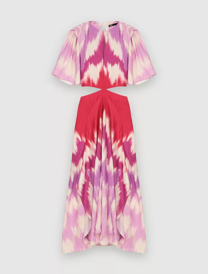 Tie And Dye Asymmetric Scarf Dress by Maje at THE MILE