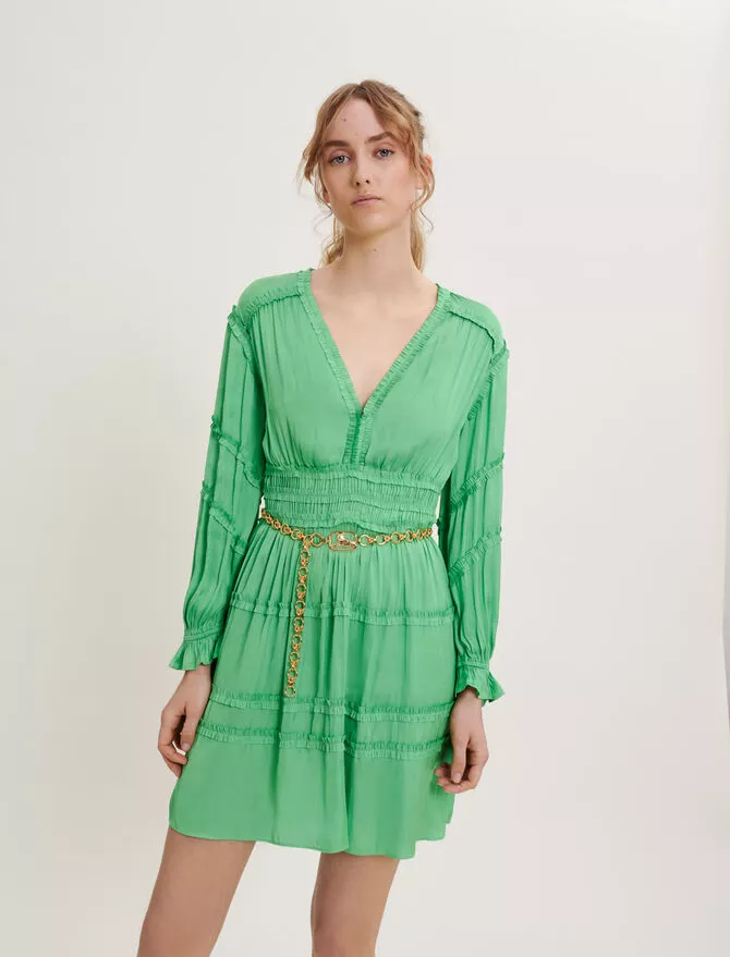 maje emerald green dress Arden Maternity Dress in Emerald main image 1