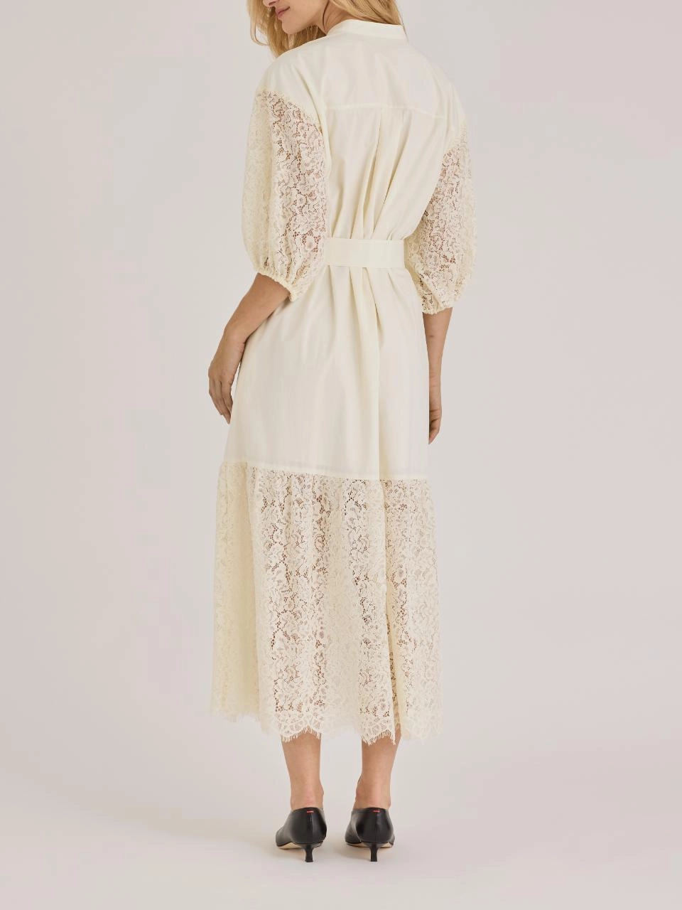 ivory long sleeve short dress Meadow Mini Dress