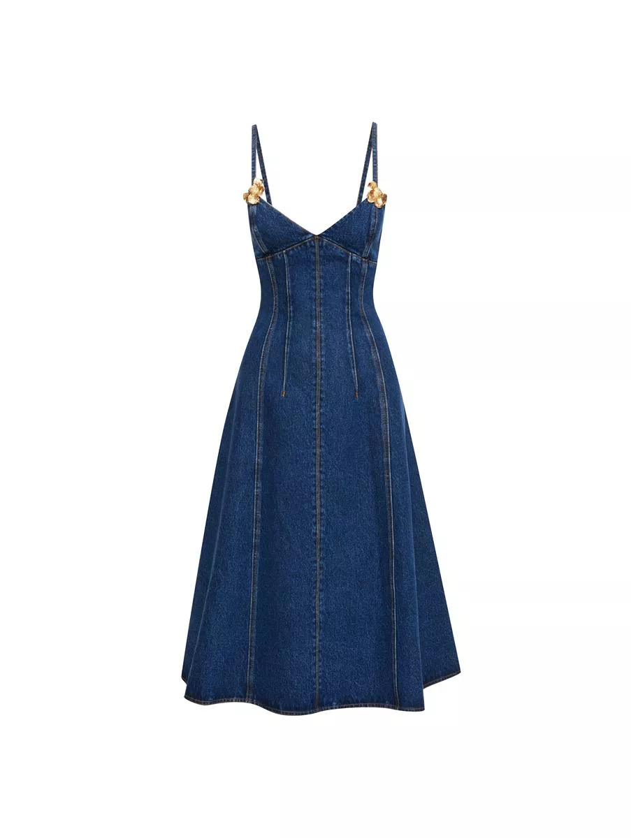 oscar de la renta denim mini dress Oscar de la Renta Dresses