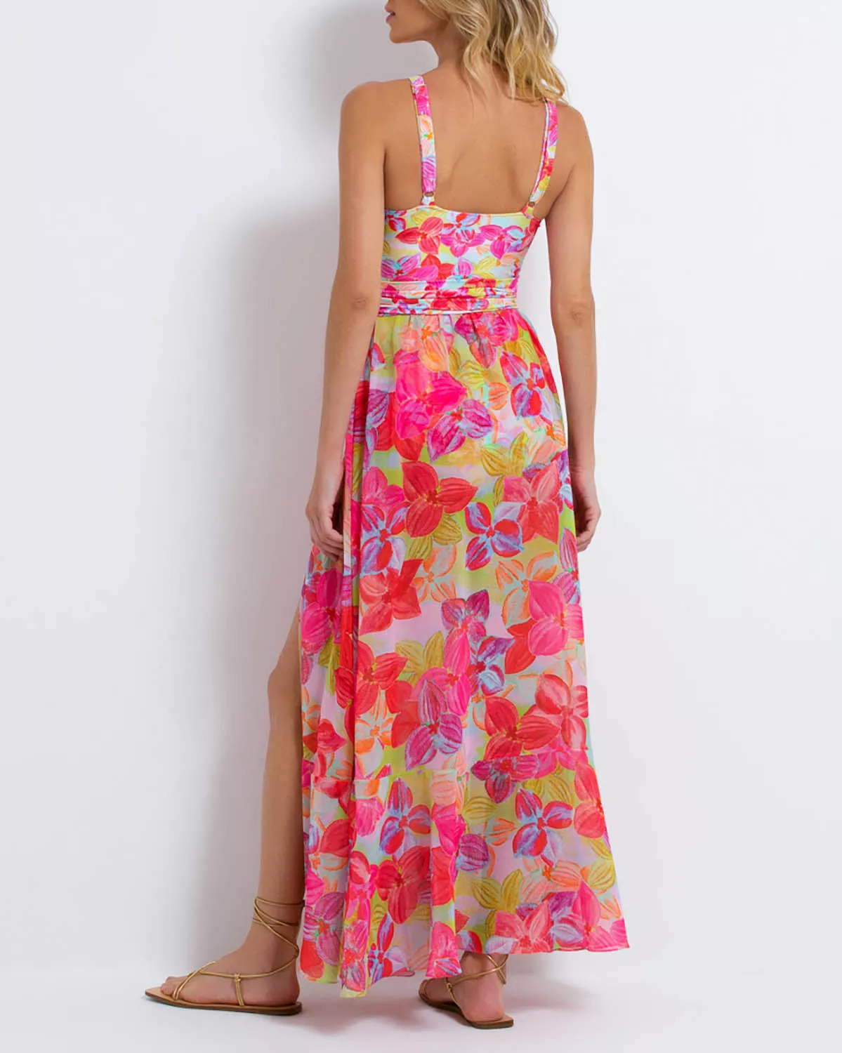 patbo hydra cross front beach dress CORAL CROCHET MAXI DRESS 0 / White main image 1