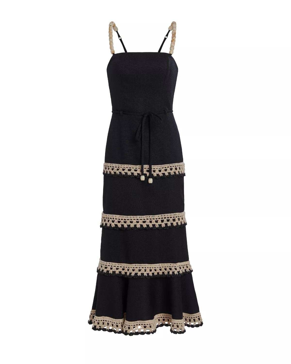 white christmas dresses CROCHET MIDI DRESS – PatBO main image 1