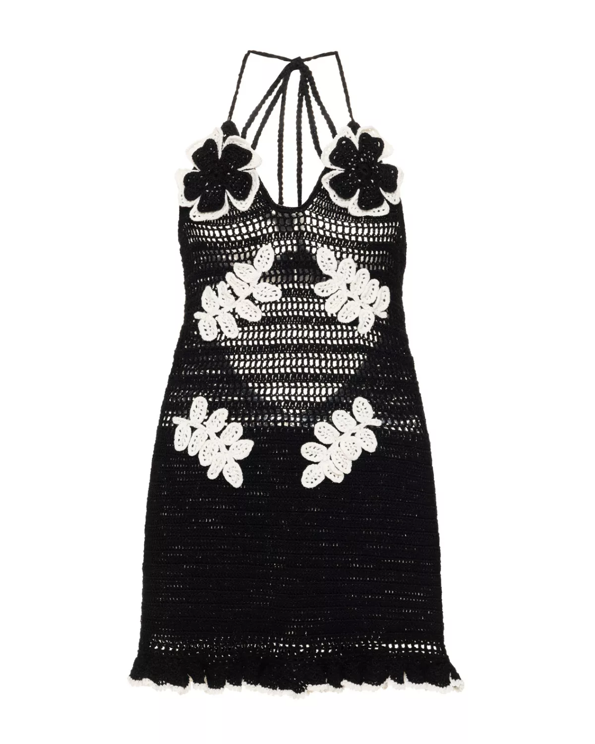 patbo flower crochet mini dress PatBO Coral Floral Cotton Crochet Minidress