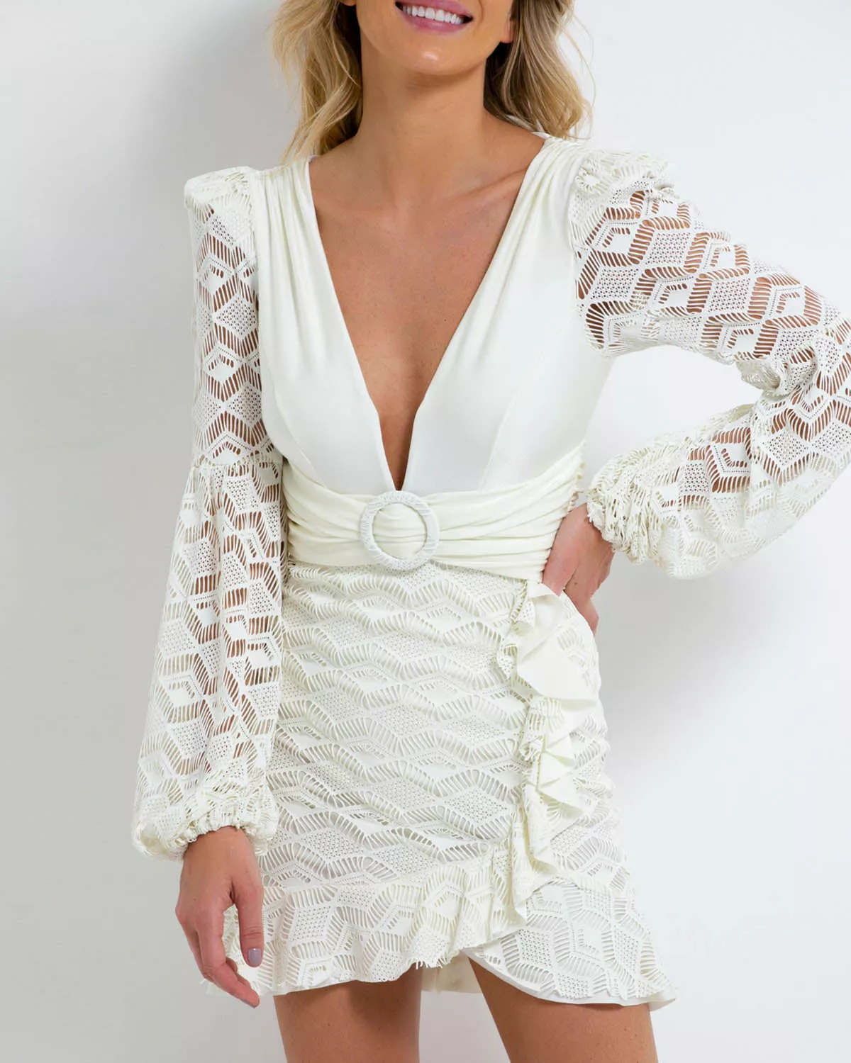 patbo crochet plunge mini dress Crochet Plunge Mini Dress (Final Sale)