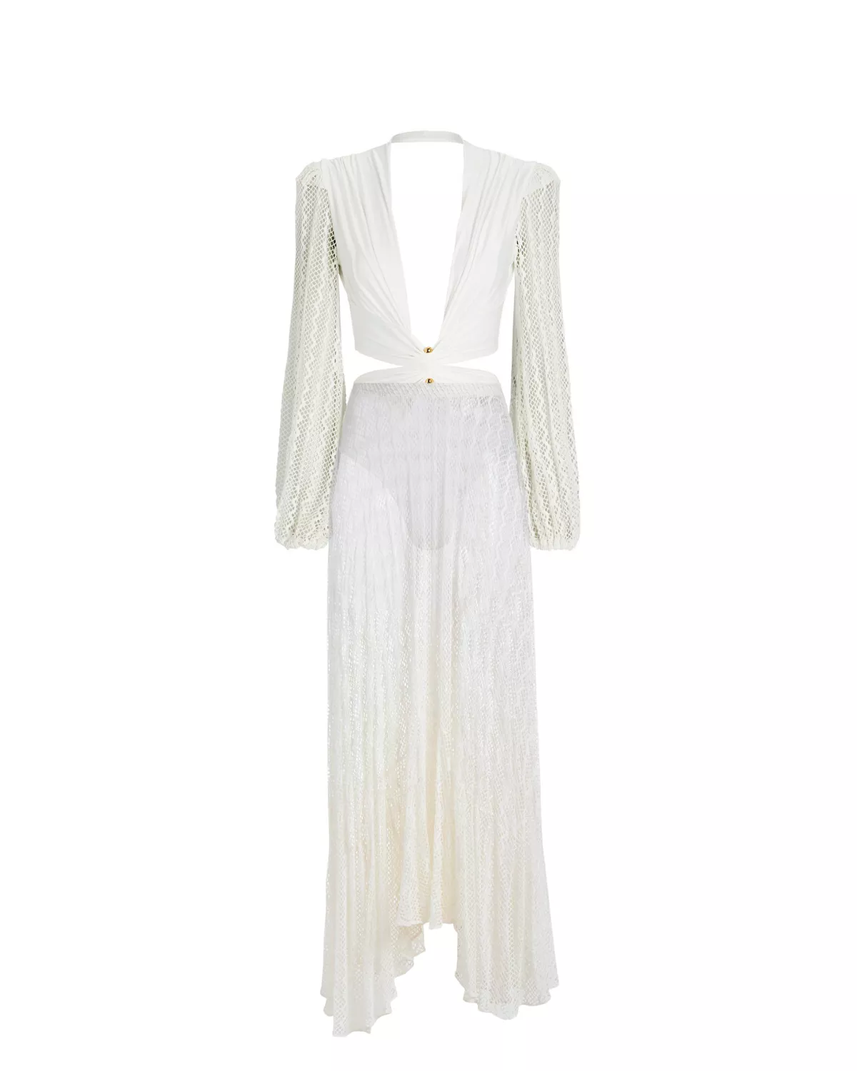 patbo plunge netted beach dress Patbo Seaweed Plunge Beach Cover Up Maxi Dress
