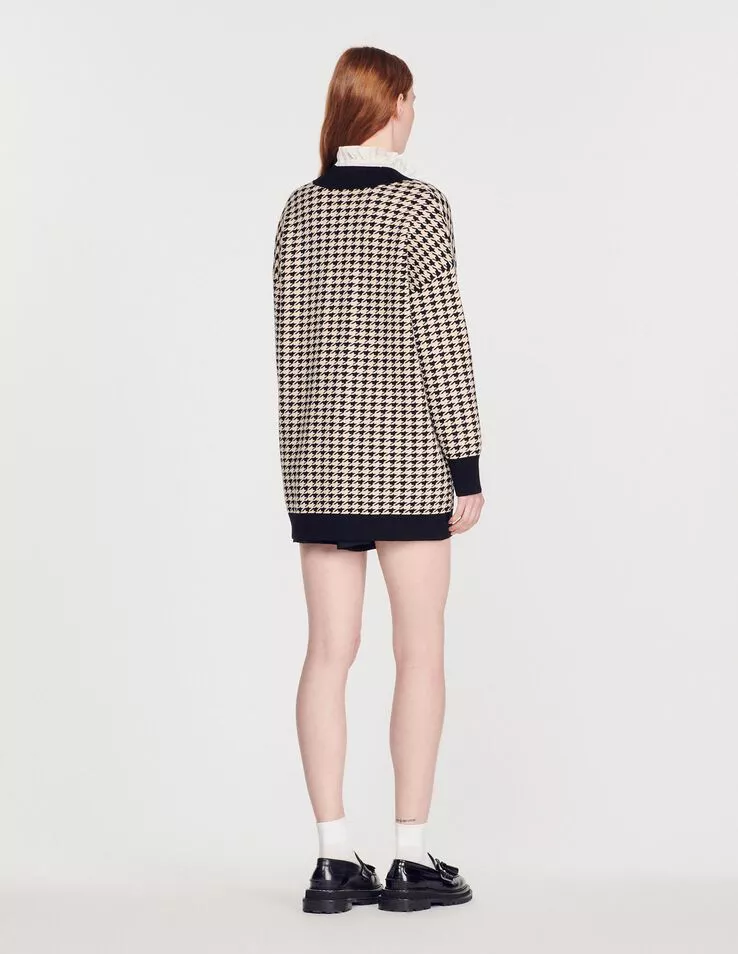Long Houndstooth Coatigan by Sandro at THE MILE