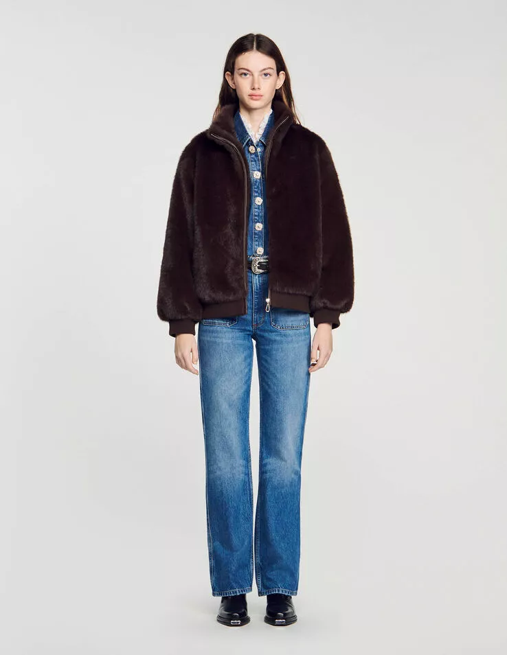 Faux Fur Jacket by Sandro at THE MILE Faux Fur Jacket by Sandro at THE MILE