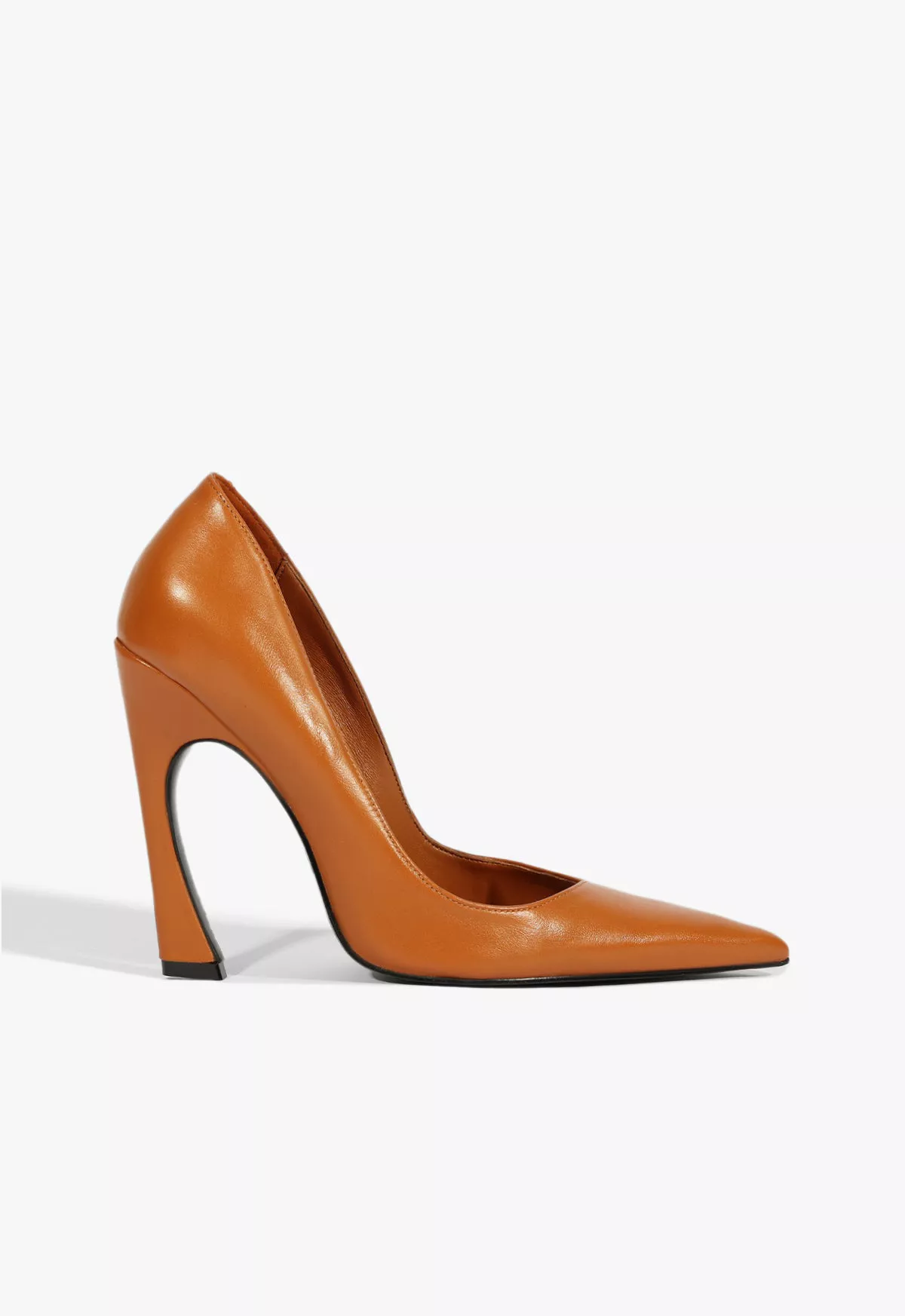 Lexi High Sculptural Brown Pump by Schutz at THE MILE