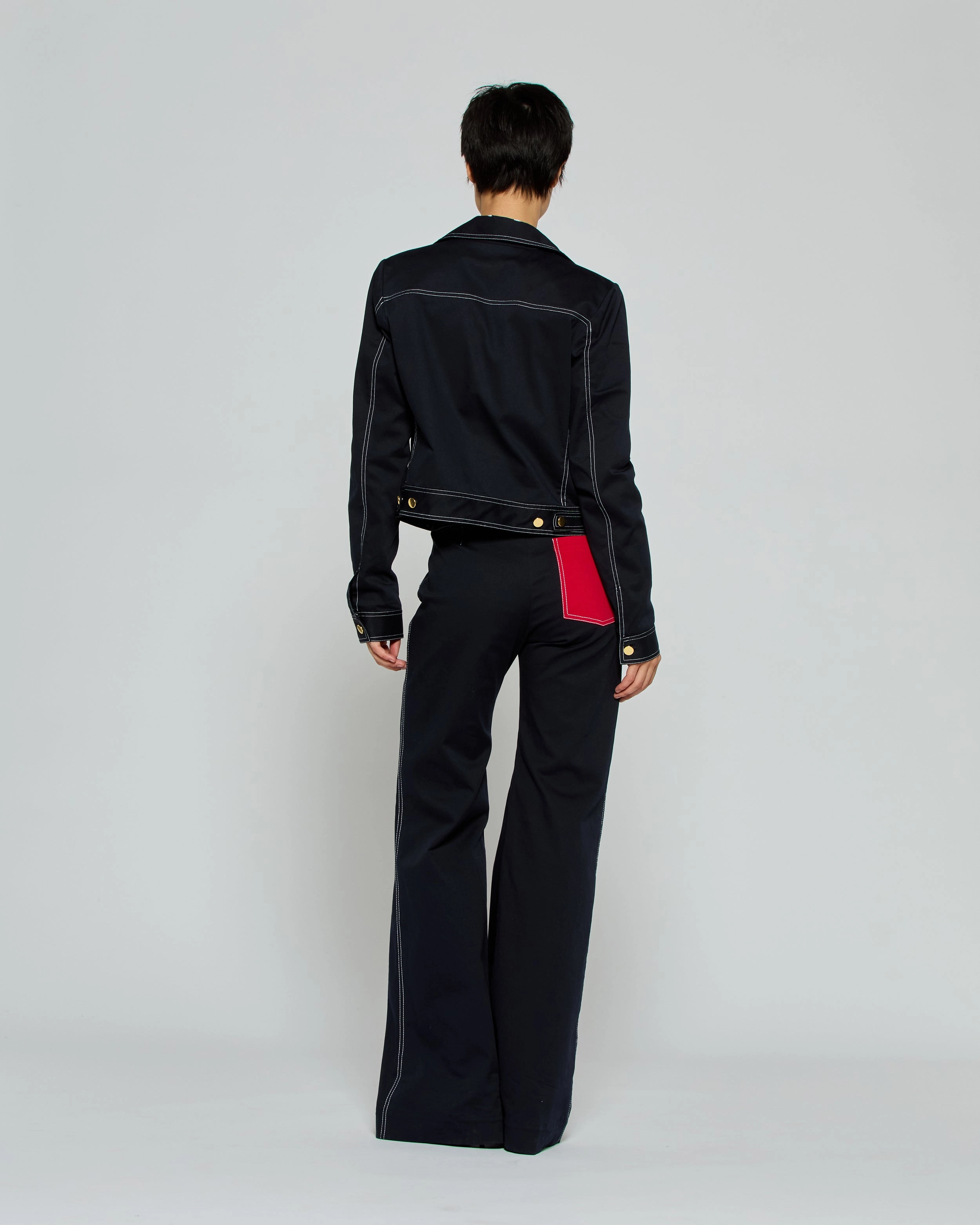 パンツ Serena Bute Flare Trouser With Contrast Pockets Flare Trouser with Contrast Pockets - Dark Navy by SERENA