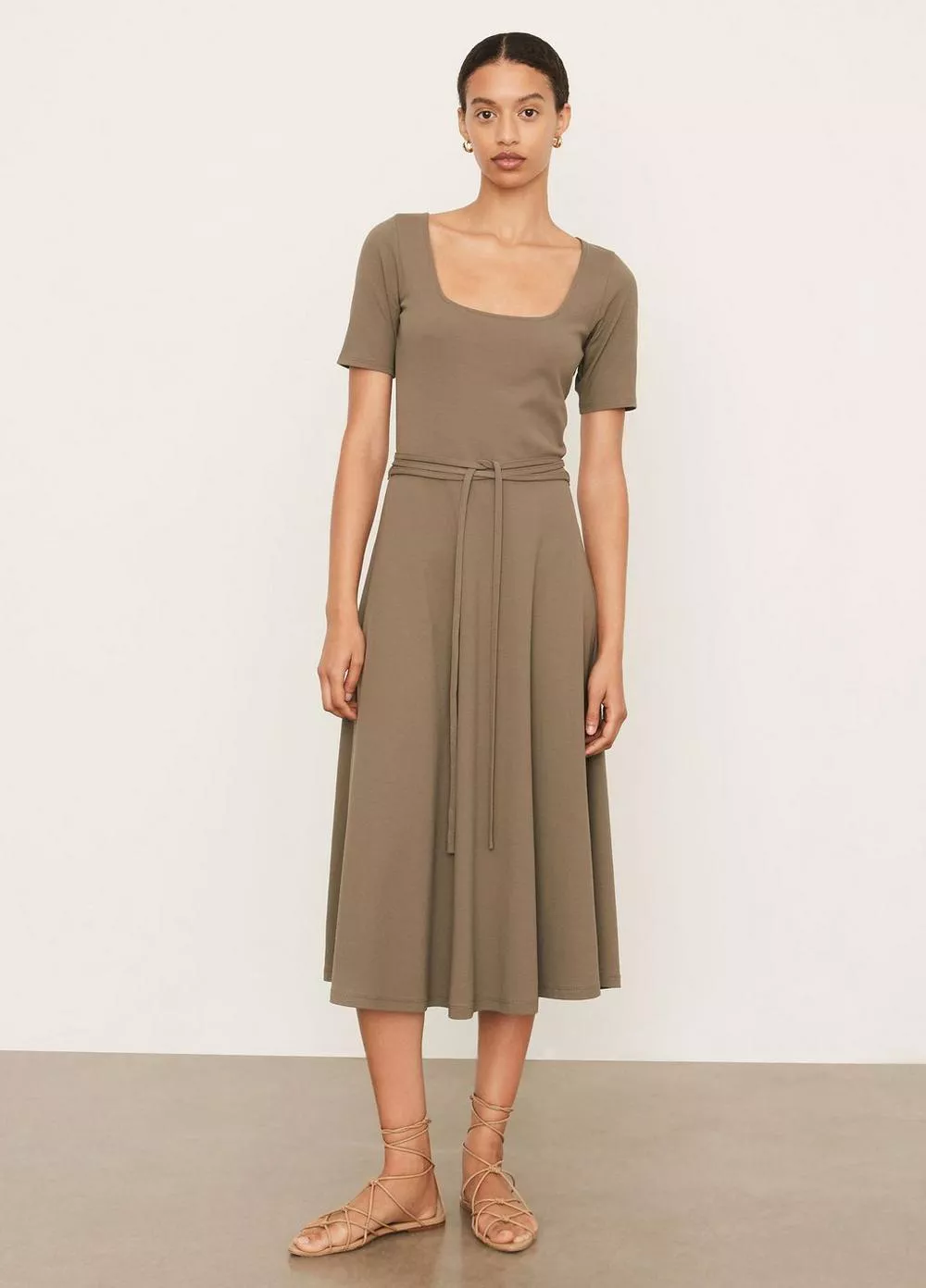 Short Sleeve Square Neck Dress by Vince at THE MILE