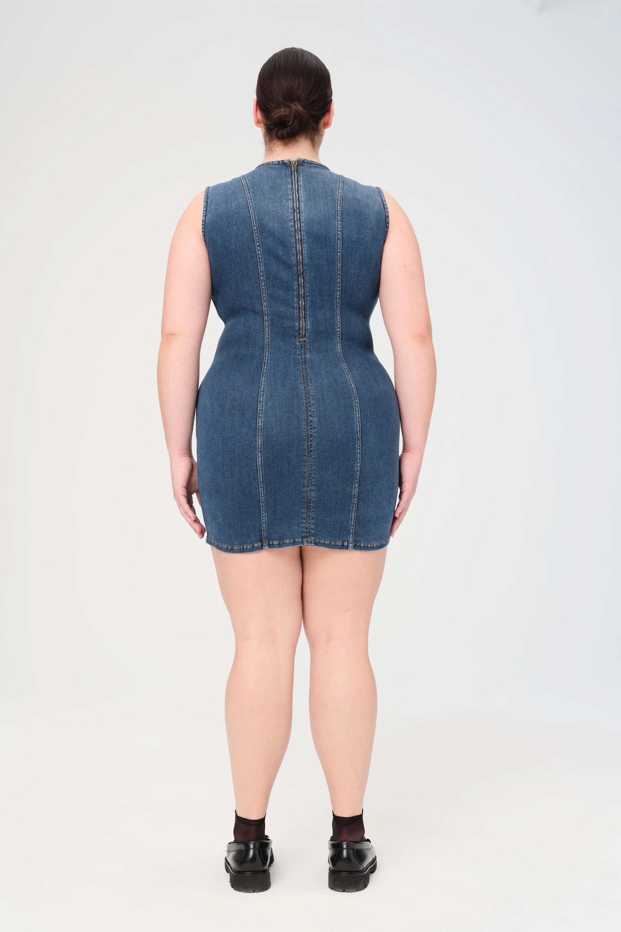 【OVERDUEFLAIR】halter denim mini ops HALTER DENIM MINI OPS - overdue flair