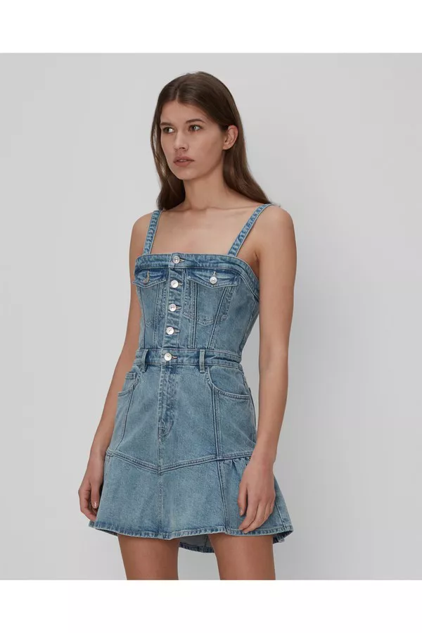 Surplus Flounce Dress In Ventana by 7 For All Mankind at THE MILE