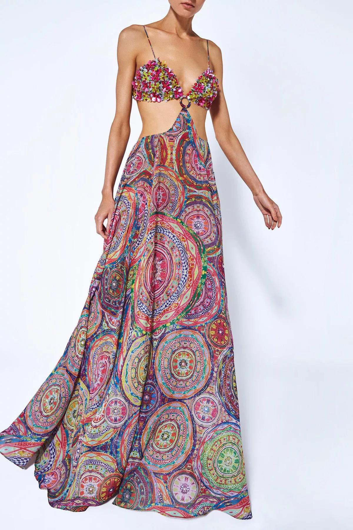 boho tiered maxi dress POL Moonlit Mosaic Deep V Sleeveless size:UK 2 Gentle hand wash cold Anthropologie rasa dress for sale Long Blue Sequin Prom