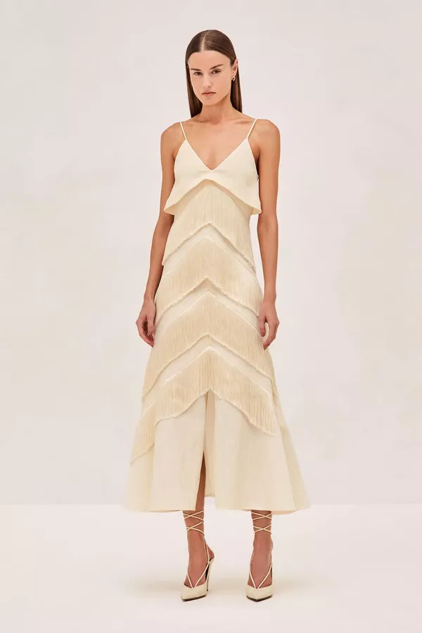 alexis beige dress Dune Suede Kendra Maxi Dress main image 1