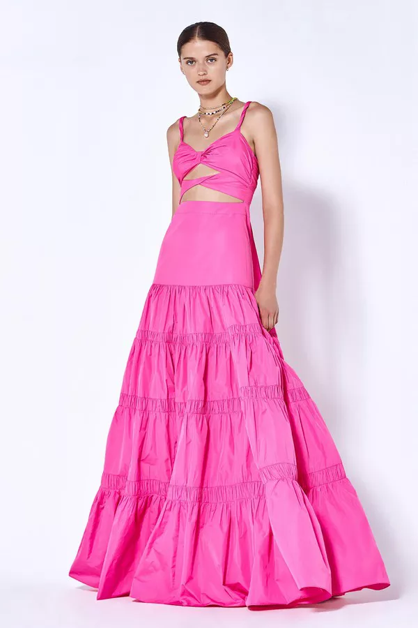 open lace back dress Deep V Sleeveless Alexis Gown