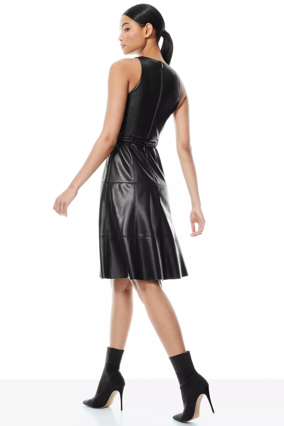 chinese dress ladies alice + olivia Women's Jem Vegan Leather Dress, Black, XS at Amazon Women's  Clothing store main image 0