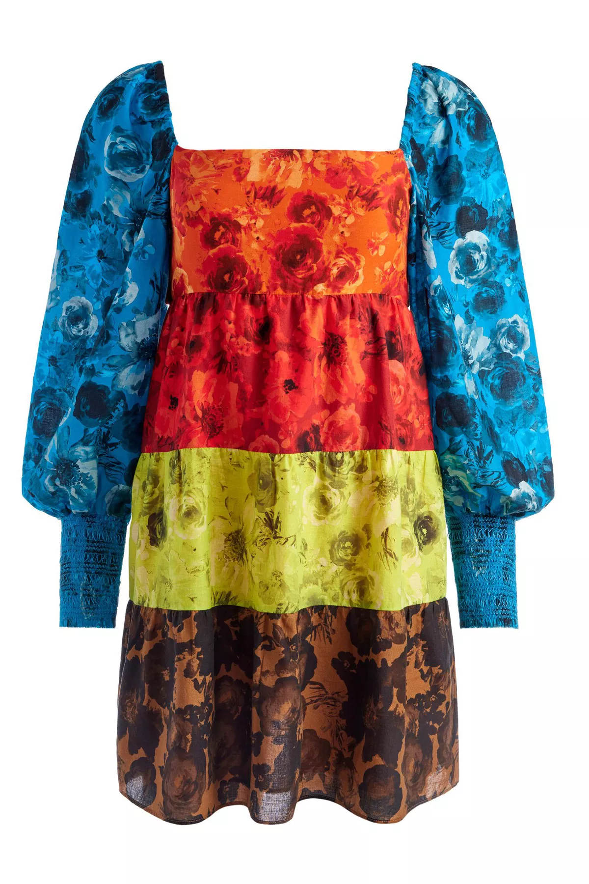 alice and olivia rowen tiered mini dress ALICE + OLIVIA Rowen Tiered Tie-Back Cotton Minidress