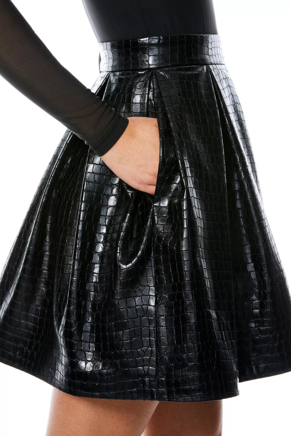 Chara Vegan Leather Mini Dress by alice + olivia at THE MILE