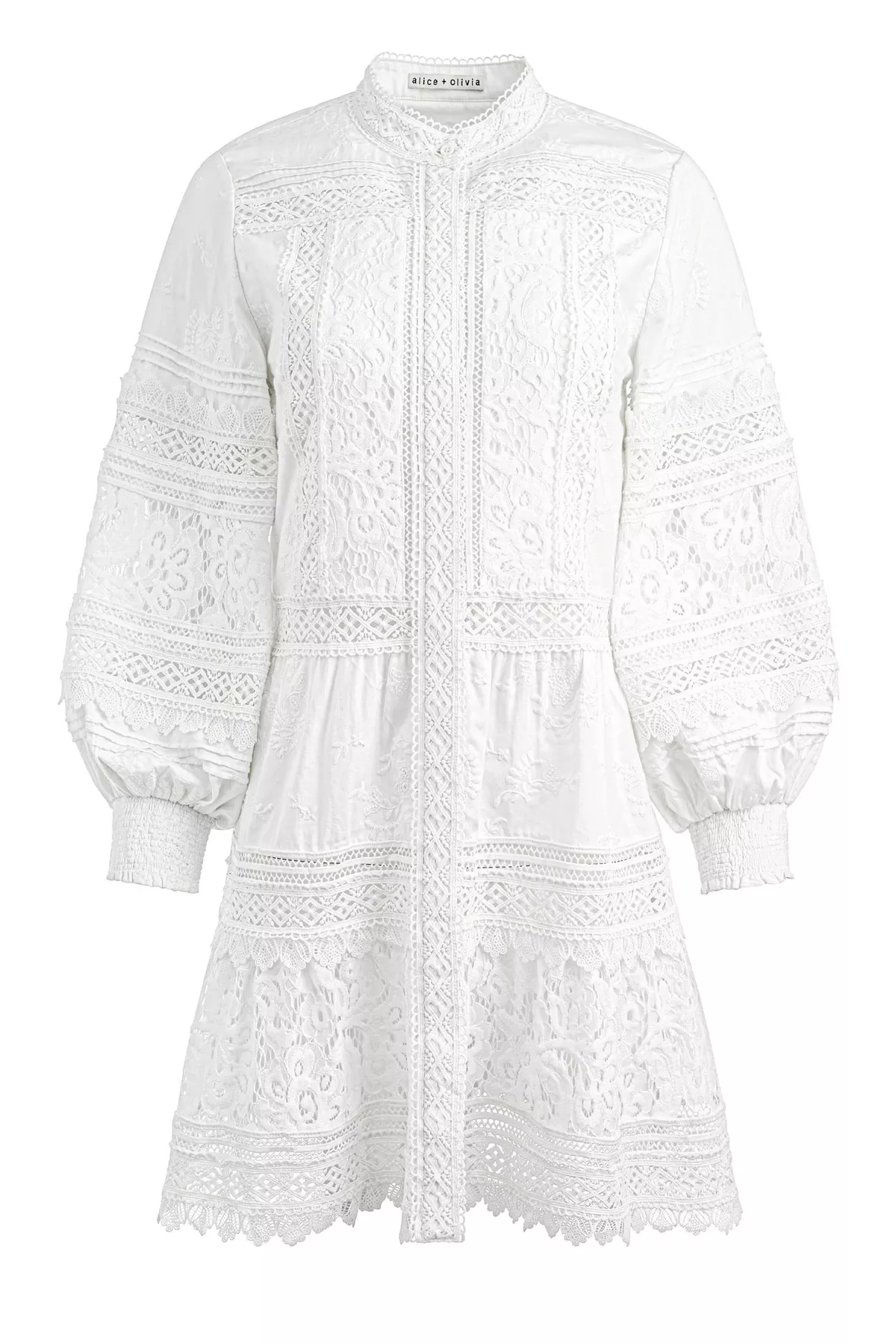 knee length dresses for ladies Caitlyn White Bubble Sleeve Corset Layered Mini Dress main image 0