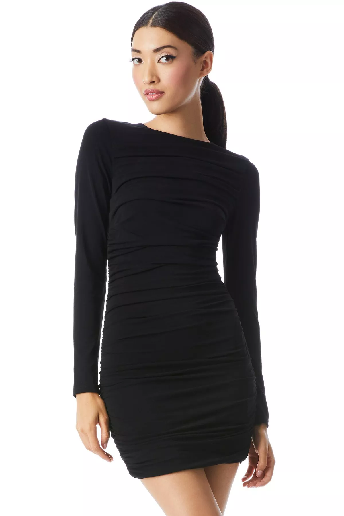 alice and olivia katherina ruched fitted dress Alice + Olivia Katherina Ruched Fitted Dress in Ocean Floor main image 0