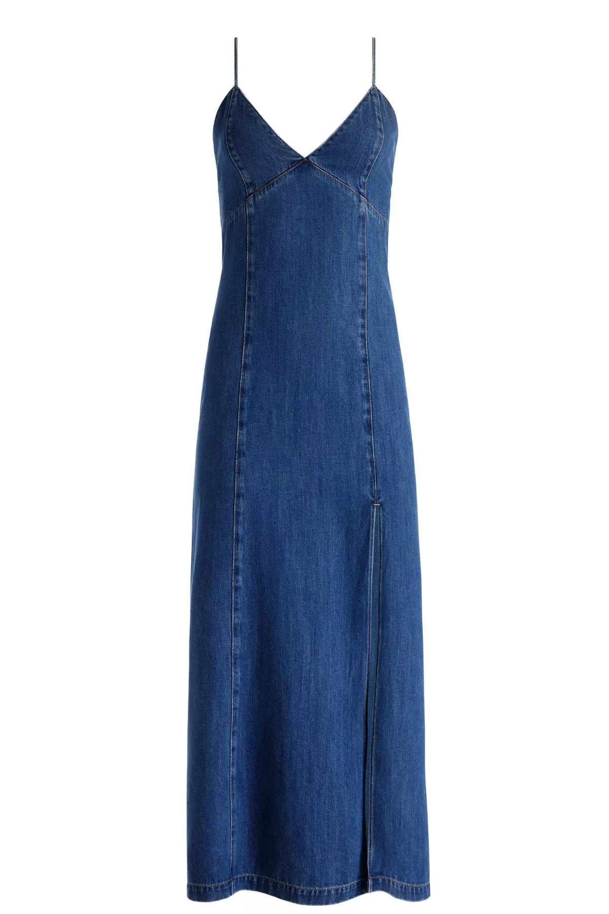 Julietta Denim Slip Dress With Slit by alice + olivia at THE MILE