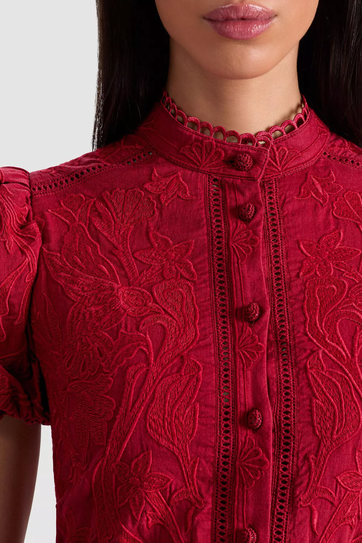 Loryn Embroidered Shirt Dress