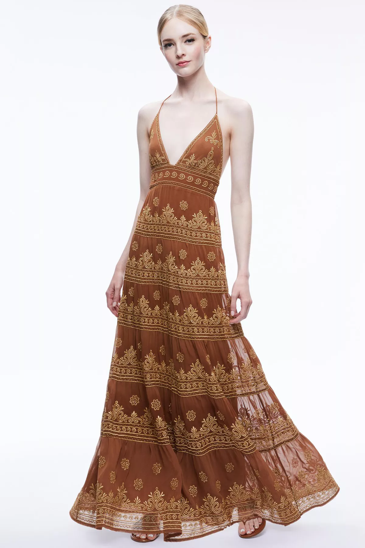 chinese dress ladies Yellow Floral Karolina Maxi Dress main image 1