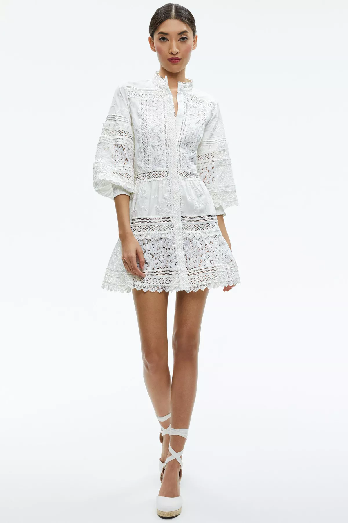 Cailin Tunic Tiered Mini Dress by Alice + Olivia at THE MILE