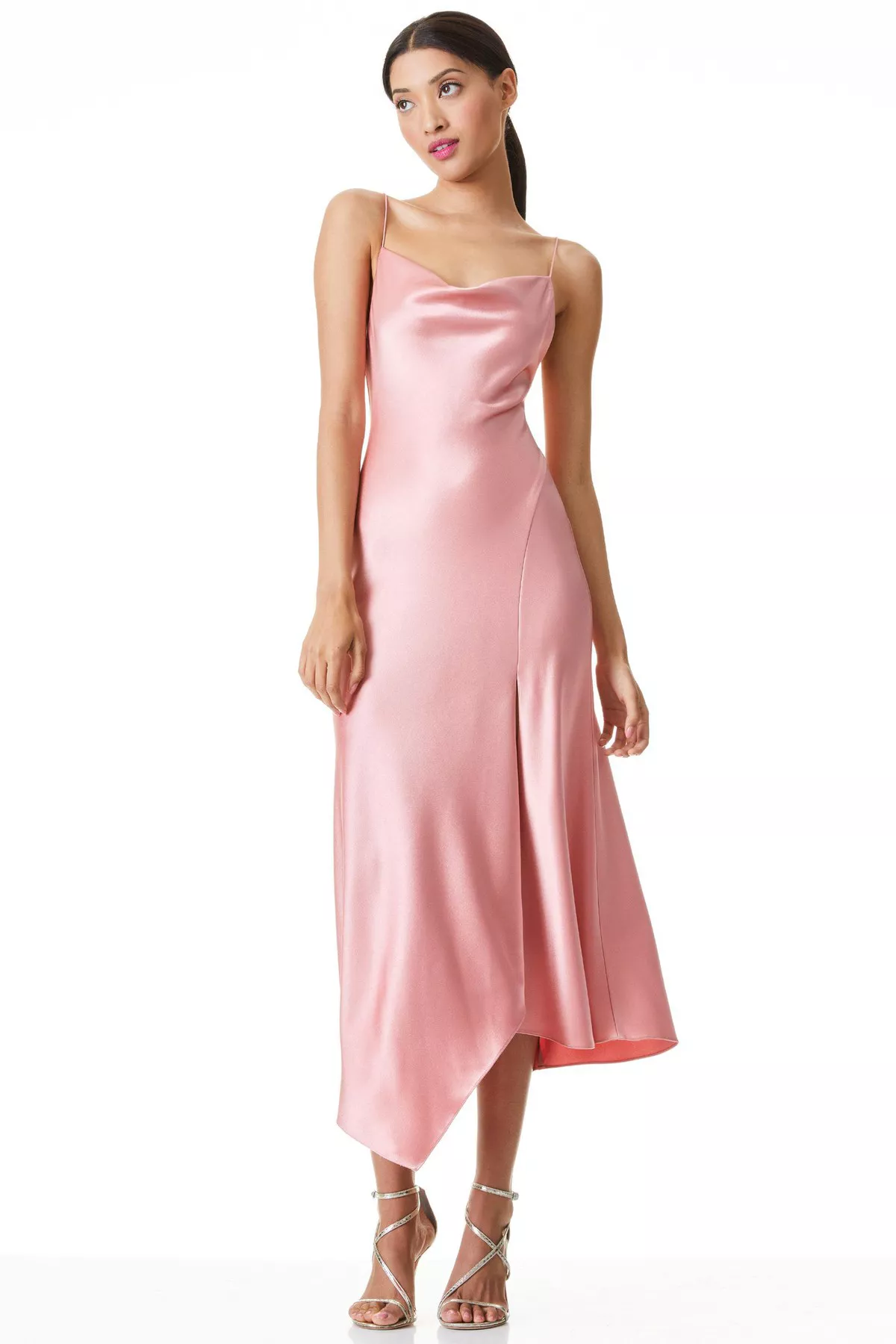Harmony Drapey Slip Midi Dress by alice olivia at THE MILE