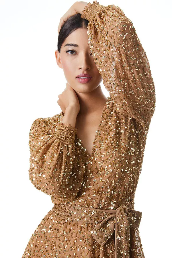 Kieran Sequin Mini Dress by alice + olivia at THE MILE