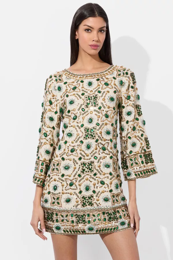 alice and olivia beaded tunic dress Eleonora Embellished Tunic Dress by alice + olivia at THE MILE