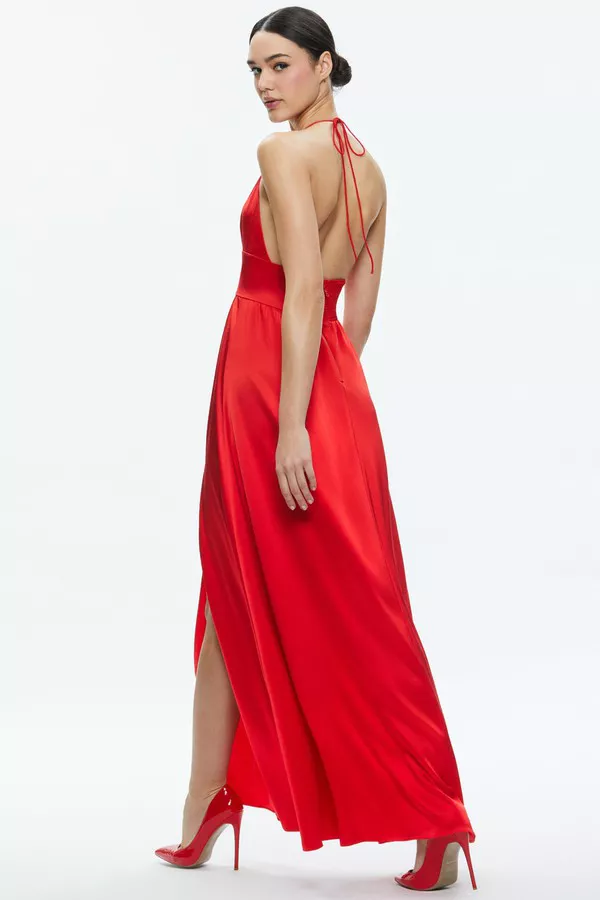 alice and olivia hannah halter maxi dress Hannah Halter Maxi Dress by alice + olivia at THE MILE