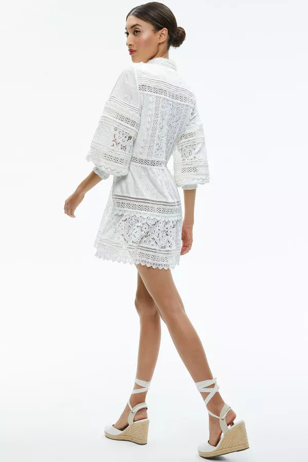 Alice+Olivia■Claire Short Sleeved Tiered Dress■ドレス alice + olivia Women's Claire Tiered Mini Dress, Garden