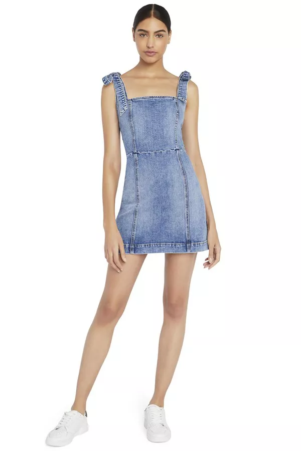 Maryann Tie Shoulder Mini Dress by Alice + Olivia at THE MILE